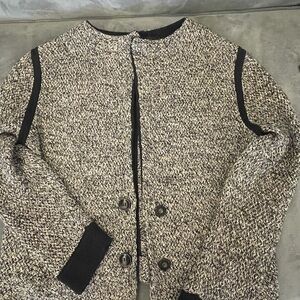 Marc by Marc Jacobs Black & Cream Marled Button-Front Jacket